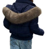 Women's Winter Warm Jacket Korean Thickened Big Fur Collar Hooded Outerwear Casual Detachable Short Cotton-Padded Coat