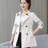 Women's Trench Coats Spring Autumn Jackets Lined Casual Coat Suit Collar Women Korean Women's Jacket Slim Pink