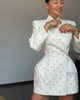 Women Waist Cinching Suit Jacket Elegant V-neck Full Sleeve Single Button Shoulder Pad Slim Coat Lady Commute Outerwear
