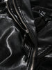 Solid Loose Spliced Zippers Leather Jackets for Women Lapel Long Sleeves Patchwork Pockets Jacket Female