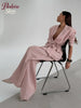 Women Pink Linen Blazer Pants Set Chic Oversized Casual 2 Piece Co Ord Long Pant Sets Work Vacation Casual Outwear