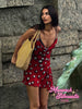 Contrast Polka Dot Sheer Short Dress Women Chic Lapel V-neck Long Flare Sleeves With Wrap Tie Dresses Layered Daily Ootd Styling