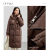 Women's Long Parkas Winter Padding Coat Oversized Stand Neck Hooded Zipper Warm Outerwear Woman Clothes W44M58169