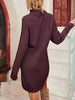 Women's Ribbed Knit Long Sleeve Dresses Autumn And Winter Texture Loose Sweater Dress Temperament Women's Vestidos