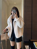 Autumn Winter Female Lamb Wool Faux Fur Tops Coat Women Stand Collar Short Fur Jacket Ladies Long Sleeves Plush Outerwear