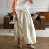 Elegant Apricot Loose Pleated Bloomers Women Casual Elastic Waist Trousers Female Spring Sheer Long Pants