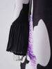 Pleated Print Dress For Women Lapel Single Breasted Loose Long Contrast Color Female Dresses 2DA4600