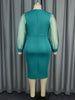 Red Evening Dress V-neck Bead Belt Mesh Lantern Long Sleeve Sexy Women's Party Classy Office Ladies Wedding Guest Gowns