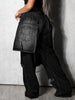 Women's Patchwork Asymmetric Jeans High Street Holes Wide Leg Vintage Casual Streetwear Denim Trousers