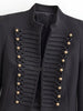 Women Vintage Napoleon Jacket Stand Collar Double Breasted Slim Black Cropped Outerwear Autumn Formal Commuting Office Wear