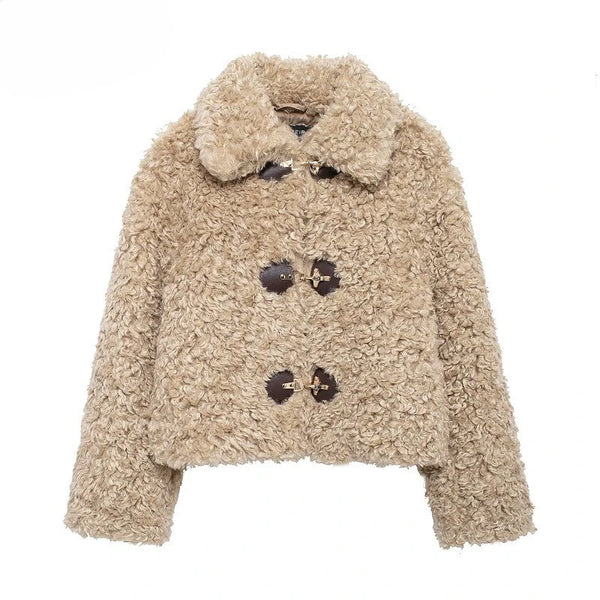 Women's Teddy Coat Faux Sheepskin Coats for Women Warm Winter Woman Coat Fluffy Jacket Women Short Hairy Coat Woman