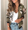 Women Elegant Zipper Jacket Spring Autumn Floral Printed Jackets Office Wear Slim Office Coat Retro Outwear
