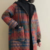Winter Women's Clothing Hooded Padded Jacket Parka Korean Plus Size Plaid Mid-length Coat Jacket Keep Warm Loose Leisure
