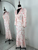 Elegant Floral Long Dress Women's Deep V neck High Waist Office Lady Party Dress Slim Long Sleeve Female Fishtail Dress