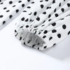 Polka Dot Puff Sleeve Dress Women's V-neck Waist Cinching Pleated Mini Dresses Spring Lady Elegant Casual Wear