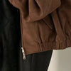 American Retro Brown Faux Suede Coat Women Lapel Solid Zipper Short Jacket Autumn Winter Long Sleeve Zipper Outwear
