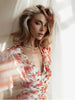 Prints V Neck Short Puff Sleeve Women Dresses Elegant Casual Sexy Club Sheath Chic Outfits Holiday Bodycon Female