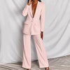 2 Pieces Women Sets Professional Blazer + Casual Solid Color Pant Two-Piece Suit Europe Women's Clothing