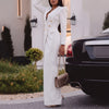 Women Elegant Double-breasted Maxi Jacket Solid Deep V-Neck Long Sleeve Cardigan High Street Office Lady British Jackets