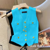 Spring Autumn Elegant V-neck Be All-match Ladies Sweater Vest Jacket Temperament Women's Knitting Cardigan Waistcoat Top
