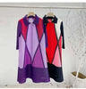 Plaid Printing Pleated Dress For Women Lapel Single Breasted Contrast Color Stitching Dresses 2R1060