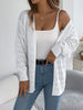 Solid Color Hollow Lantern Long Sleeve Sweater for Women Casual Cardigan Sweaters Autumn Winter Mid-length Jacket Tops