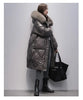Oversized Womens Down Cotton Jacket Winter Warm Jackets Coat Long Hooded Fur Collar Parka Overcoat Female Cold Jackets Black