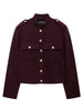 Women Soft Tweed Bomber Jacket O-Neck Long Sleeve Pockets Buttons Loose Woolen Coat Female Streetwear