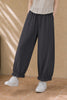 150-160cm Petite Women Pants Ankle Length Lantern Jogger Pants Elastic High Waist Wide Leg Lengthening Trousers