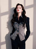 Black Stitching Denim Polo Collar Waist Shirt Woman Autumn Korean Denim Shirt Tops Casual Female Windbreaker