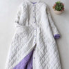 Oversized Quilted Cotton Jacket Women - Long Thin Casual Coat, Loose Fit Solid Color Full Sleeve, Versatile Commuting Wear Z367