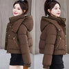 Winter Korean Hooded Bread Jacket Women Parkas Casual Thicke Warm Down Cotton Padded Short Jacket Female Outerwear