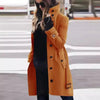 Women's Woolen Coat Outerwears Autumn Winter Warm Female Jackets Single Breasted Turn-down Collar Long Women's Clothes