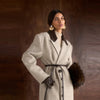 Waist Cinching Woolen Long Coat For Women Lapel Long Sleeve Single-breasted Coat With Belt Lady Commuter Outwears