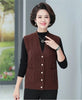 Women Knitted Cardigan Vest Jacket Spring Autumn Solid Color V-Neck Ladies Coat Middle Aged Mother Lady Sweater Waistcoat