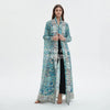 Pleated Print Foldable Collar Women's Long Sleeve Trench Coat Winter Original Design Cardigan Coat