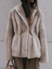 Autumn Winter Women’s Faux Mink Fur Coat Striped Thickened Plush Jacket Loose Fit Outerwear Seller Coat