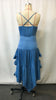 Women's Denim Retro Western Midi Flare Dress with Ruffle Skirt - Vintage Cowboy Style Fall, Stretch Comfort
