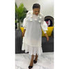 African Women's Pleated Dress Stereo Flower Loose Large Size Stretchy Temperament Long Dress Middle East Wrinkle-Free