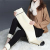 Fleece Lined Thermal Leggings Women Winter Leather Label Tights High Stretch Warm Fleece Lined Pants Outdoor Wear Cold Weather