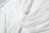 Elegant Shawl Patchwork Dress Women Swing Bandage Ruched Sexy Evening Prom Party Stretch Slim Maxi Bodycon