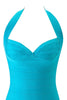 Women Halter V‑Neck Bandage Mini Dress Back Zipper Bodycon Wrap Short Pencil Dresses Evening Club Party Night Out Outfit