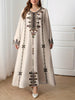 Middle Eastern Elegant Robe, Spring and Autumn Style, Plus-Size Women's Clothing, Ethnic Print, Stylish, Loose and Comfortable, Holiday Style