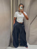Stripe Pleated Wide Leg Pants For Women Elegant Pockets High Waist Long Trousers Autumn Lady High Street Chic Pants