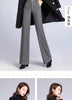 Thickened Woolen Wide-leg Autumn Winter Herringbone Makes It Look Slim Straight-leg Casual Pants Women