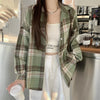 Black Flannel Shirt for Women Long Sleeve Collared Button-Up Tartan Plaid Shirt Jacket Teen-girl Casual Everyday Outfit