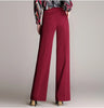 Women Wide Leg Office Pants High Waist Ladies Pants Black Formal Straight Trousers