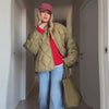 Quilted Round Neck Solid Puffer Coat Zip-Up Oversized Winter Women Padded Jacket Versatile Casual Lady Cotton-Padded Coat