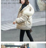 Winter Warm Duck Down Jacket Women's Clothes Glossy Fur collar Thicken Parka Short Down Coat Female