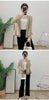 Versatile Pleated Jacket For Women Spring Long Sleeves Solid Color Cardigan Female Casual Coats 2DB1618